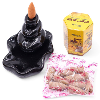 Pack of 10 Masala Backflow Incense - Coconut & Mango